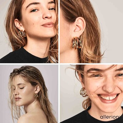 Allerion Allerion - Dames Oorbellen Set - 8 Verschillende Hangers - Inclusief Satijnen Tasje