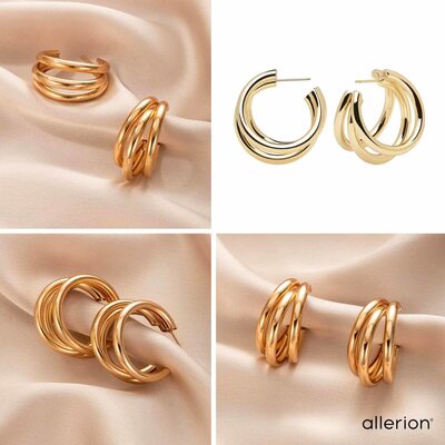 Allerion Allerion - Dames Oorbellen Set - 8 Verschillende Hangers - Inclusief Satijnen Tasje