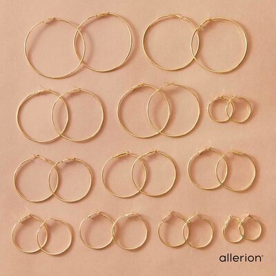 Allerion Allerion - Dames Oorringen Set - 32 Paren - Oorbellen - Goud en Zilver - Inclusief Satijnen Tasje