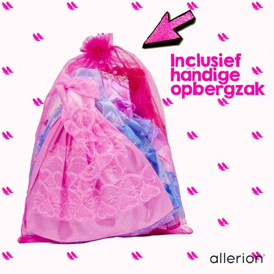 Allerion Allerion Jurkjes Set - Geschikt voor Poppen - 8 stuks - Poppenkleding - Verschillende kleuren; Roze, Rood, Paars, Blauw - In Opbergzakje - Past door Brievenbus