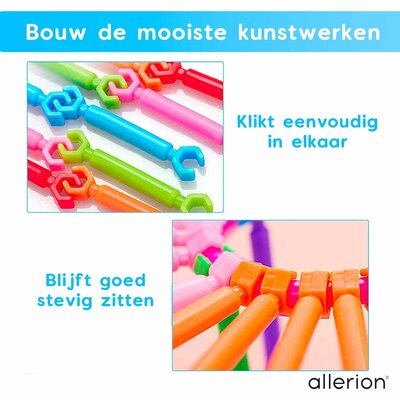 Allerion Allerion Rietjes Bouwpakket - 1154-delig - Met veel Accessoires - Creatief Bouw Speelgoed voor Jongens en Meisjes - STEM-Speelgoed - Inclusief Opbergdoos