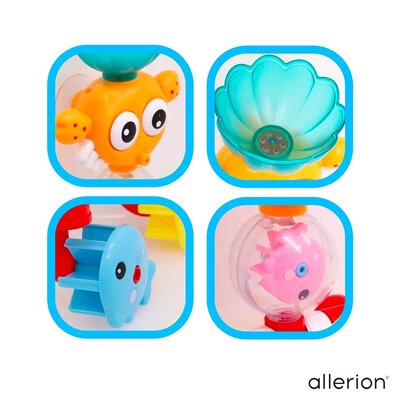 Allerion Allerion Fontein Badspeelgoed - Vanaf 1 jaar - Visjes, Krab en Schildpad - Met Zuignappen