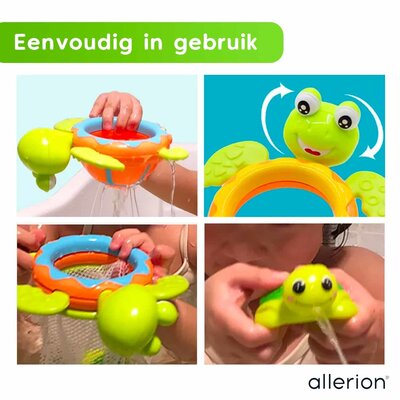 Allerion Allerion Schildpadden Badspeelgoed Set - Vanaf 1 jaar - Met 4 Rubberen Schildpadden