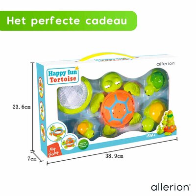 Allerion Allerion Schildpadden Badspeelgoed Set - Vanaf 1 jaar - Met 4 Rubberen Schildpadden