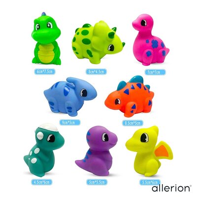 Allerion Allerion Badspeelgoed Dino Set - Vanaf 1 jaar - 8 Verschillende Dinosaurussen