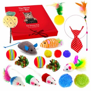 Allerion Allerion Kattenspeelgoed Set - Katten Speeltjes Intelligentie - 20 Verschillende Speeltjes - In Cadeauverpakking