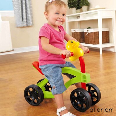 Allerion Allerion Baby Loopfiets - Loop Speelgoed - Met Geel Eendje - Voor Jongens en Meisjes - Vanaf 1 jaar - Groen / Blauw