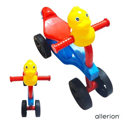 Allerion Allerion Baby Loopfiets - Loop Speelgoed - Met Geel Eendje - Voor Jongens en Meisjes - Vanaf 1 jaar - Groen / Blauw
