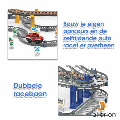 Allerion Allerion Racebaan City - 118-delig - Auto Baan Bouwen - Zelfrijdende Auto - Voor Jongens en Meisjes