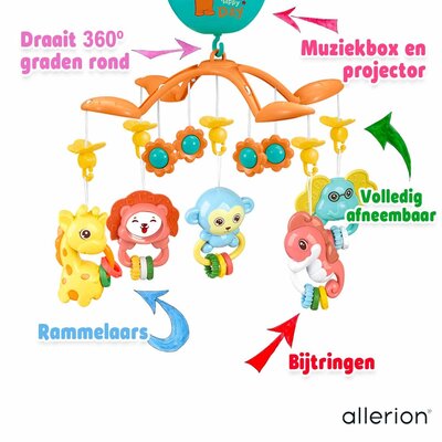 Allerion Allerion Muziekmobiel Color - Boxmobiel voor Baby - Met Muziek - Draait rond - Voor Jongens en Meisjes