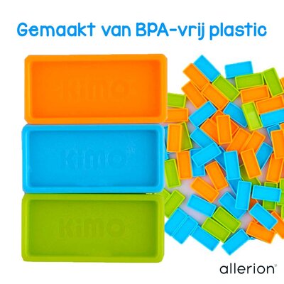 Allerion Allerion Domino Set Medium - Domino Stenen Spel voor Kinderen - Met Knikkerbaan - 82 Dominostenen - 7-delige knikkerbaan - 8 Attributen