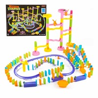 Allerion Allerion Domino Set XL - Domino Stenen Spel voor Kinderen - Met Knikkerbaan - 308-delig - Veel Attributen