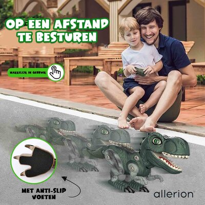 Allerion Allerion Dinosaurus 3D Puzzel Set - 2 Dino’s RC - T-Rex en Triceratops - Met Automatische Schroefmachine - Bestuurbare Dino - Bouwpakket