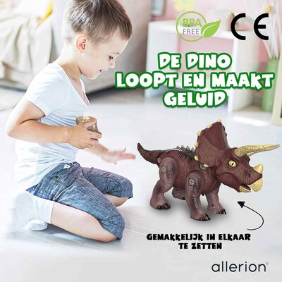 Allerion Allerion Dinosaurus 3D Puzzel Set - 2 Dino’s RC - T-Rex en Triceratops - Met Automatische Schroefmachine - Bestuurbare Dino - Bouwpakket