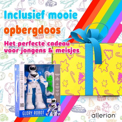 Allerion Allerion Intelligente Robot - RC Robot Speelgoed - Reageert op Handgebaren - Voor Jongens en Meisjes - Blauw of Rood