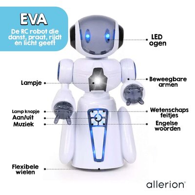 Allerion Allerion Robot Eva - Robot Speelgoed - Met Licht en Geluid - Voor Jongens en Meisjes