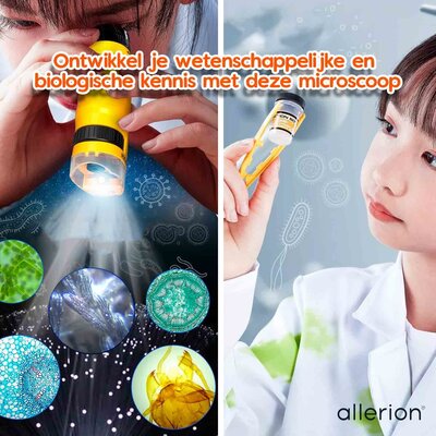 Allerion Allerion Microscoop - Voor Kinderen - STEM - Laboratorium Educatief Speelgoed - Draagbare Microscoop - Inclusief Accessoires en opbergzakje
