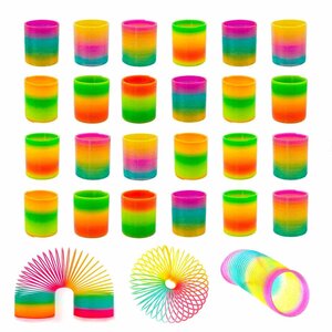 Allerion Allerion Trapveer Set - Traploper Slinky Speelgoed - 24 stuks - Regenboog Kleuren - Verschillende formaten