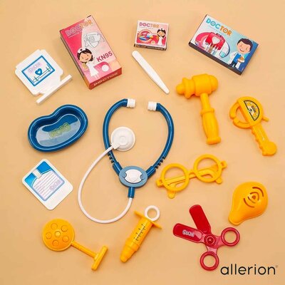 Allerion Allerion Doktersset - Dokter Speelgoed voor Kinderen - Met Kar en veel Accessoires - Met Geluid en Licht - Voor Jongens en Meisjes