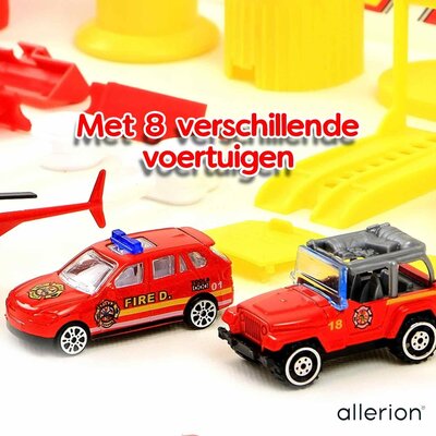 Allerion Allerion Speelgoed Garage Brandweer - Autogarage - Met Brandweer Auto Speelgoed - Voor Jongens en Meisjes