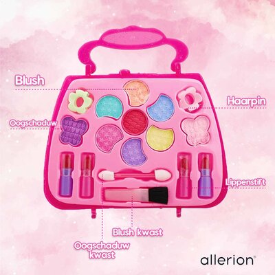 Allerion Allerion Make Up Koffer Meisjes - Voor Kinderen - Uitgebreide Set in Beautycase - Brievenbus Pakketje