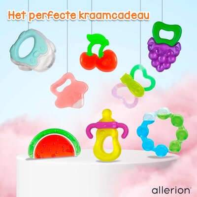 Allerion Allerion Baby Koelbijtringen Set - 8 Verschillende - In de Koelkast - Bijtspeelgoed - Met Koelelement - Vanaf 0 jaar