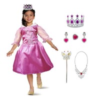 Allerion Allerion Prinsessenjurk Meisje Roze - Verkleedkleren voor Kinderen - Roze Prinsessen Jurk - Inclusief Accessoires - Maat 100 - 140cm / 3 tot 8 jaar