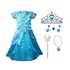 Allerion Allerion Prinsessenjurk Meisje Blauw - Verkleedkleren Elsa Frozen - Blauw Prinsessen Jurk - Inclusief Accessoires - Maat 100-140cm / 3 tot 8 jaar