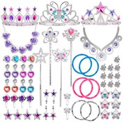 Allerion Allerion Prinsessen Verkleed Accessoires Set - 50-Delig - Prinsessen Verkleedkleren - Sieraden