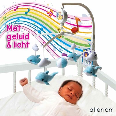 Allerion Allerion Muziekmobiel Dolfijn - Boxmobiel voor Baby - Met Muziek - Draait rond - Voor Jongens en Meisjes