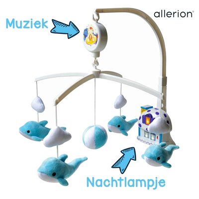 Allerion Allerion Muziekmobiel Dolfijn - Boxmobiel voor Baby - Met Muziek - Draait rond - Voor Jongens en Meisjes