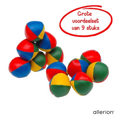 Allerion Allerion Jongleerballen Set - Circus Speelgoed - 9 stuks - 8,9cm - Beanbags