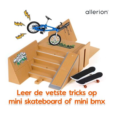 Allerion Allerion Fingerboard Starter Pakket - Mini Vinger Skateboard en BMX - Skatepark met Ramps - 9-delig