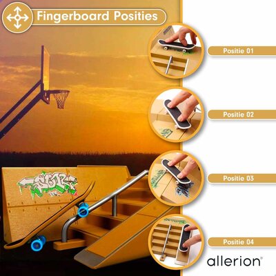 Allerion Allerion Fingerboard Starter Pakket - Mini Vinger Skateboard en BMX - Skatepark met Ramps - 9-delig