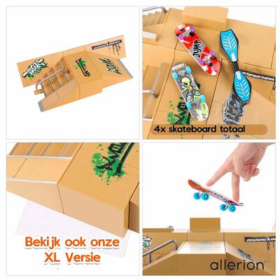 Allerion Allerion Fingerboard Starter Pakket - Mini Vinger Skateboard en BMX - Skatepark met Ramps - 9-delig