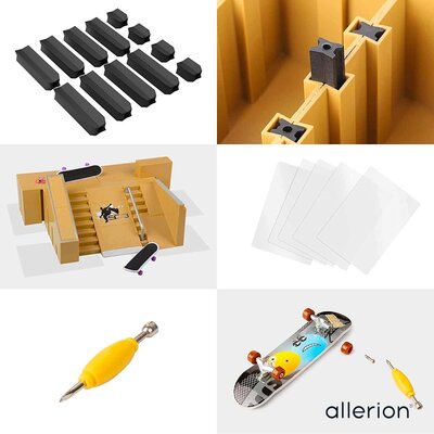 Allerion Allerion Fingerboard Set Large - Mini Vinger Skateboard - Skatepark met Ramps - 16-delig