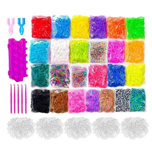 Allerion Allerion Loombandjes Aanvul Set - 12.000 Loom Elastiekjes - 26 Kleuren - Inclusief Accessoires - Knutselset