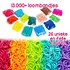 Allerion Allerion Loombandjes Aanvul Set - 12.000 Loom Elastiekjes - 26 Kleuren - Inclusief Accessoires - Knutselset