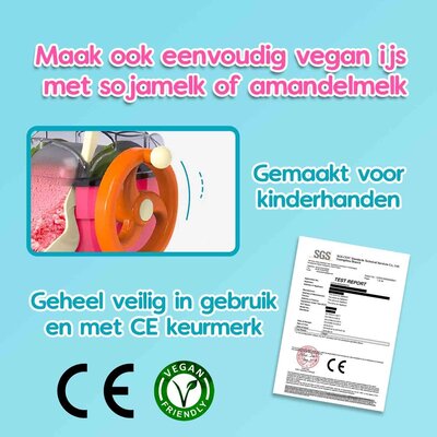 Allerion Allerion IJsmachine - Zelf IJs Maken - Voor Kinderen - DIY IJs maken voor Kinderen - Inclusief Accessoires - Met Melk, Sap, Frisdrank of Limonade