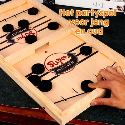 Allerion Allerion Houten Sling Puck Spel - Party spel - Voor Jongens en Meisjes - Drankspelletje