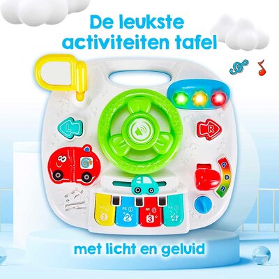 Allerion Allerion Speeltafel Auto - Educatief Speelgoed - Activiteiten Tafel - Multifunctioneel - Met Licht en Geluid - Peuter en Kleuter vanaf 1 jaar - STEM Speelgoed