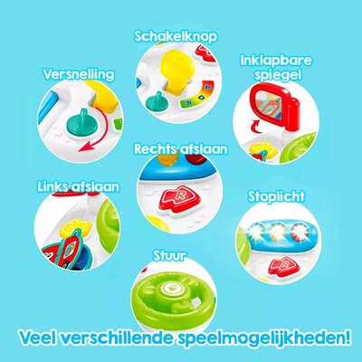 Allerion Allerion Speeltafel Auto - Educatief Speelgoed - Activiteiten Tafel - Multifunctioneel - Met Licht en Geluid - Peuter en Kleuter vanaf 1 jaar - STEM Speelgoed