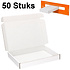 Merkloos 50 Stuks Brievenbusdoos A5 - KLEUR: WIT - 220x155x28 mm - Verzenddoos met bovenklep - Witte Brievenbusdozen