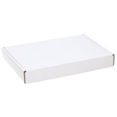 Merkloos 50 Stuks Brievenbusdoos A5 - KLEUR: WIT - 220x155x28 mm - Verzenddoos met bovenklep - Witte Brievenbusdozen