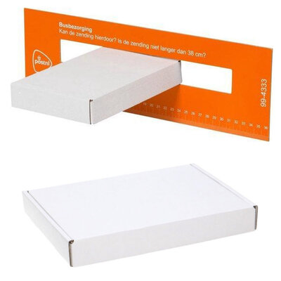 Merkloos 50 Stuks Brievenbusdoos A5 - KLEUR: WIT - 220x155x28 mm - Verzenddoos met bovenklep - Witte Brievenbusdozen