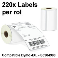 Merkloos Dymo Compatible Labels 4XL - S0904980 - Compatible Labels 4XL - Verzendlabels - 104x159mm - Dymo Labelwriter labelrol 4XL - Etiketten Stickers - 220x Labels Per Rol!