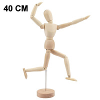 Decopatent Decopatent® - Houten Tekenpop 40 CM - Schilderen - Manikin - Schets - Tekenmodel - Tekenen - Schetsen - Houten Model Kunstenaar - Beweegbare Ledematen - Pop Houtsnijwerk Man - Actie Figuur - Mannequin - Massief Hout - Ledenpop