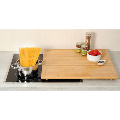 Kesper XXL FSC® Houten Snijplank / Afdekplaat bamboe hout, Met Saprand - Snij Plank - Kookplaat Afdekplaat - Afm. 56 x 50 x 3.1 Cm