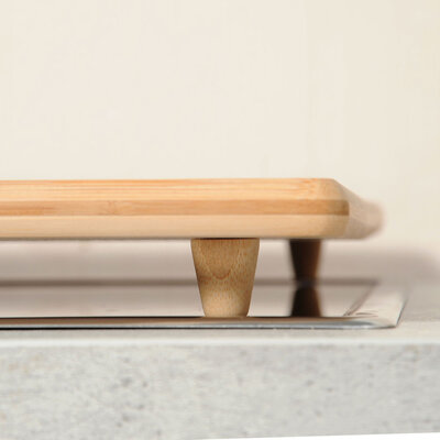Kesper XXL FSC® Houten Snijplank / Afdekplaat bamboe hout, Met Saprand - Snij Plank - Kookplaat Afdekplaat - Afm. 56 x 50 x 3.1 Cm