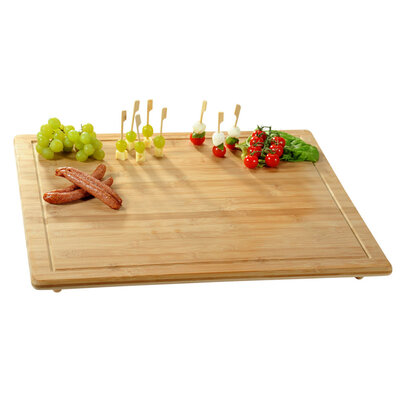 Kesper XXL FSC® Houten Snijplank / Afdekplaat bamboe hout, Met Saprand - Snij Plank - Kookplaat Afdekplaat - Afm. 56 x 50 x 3.1 Cm